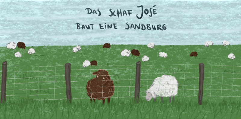 Illustration: José schaut durch den Zaun